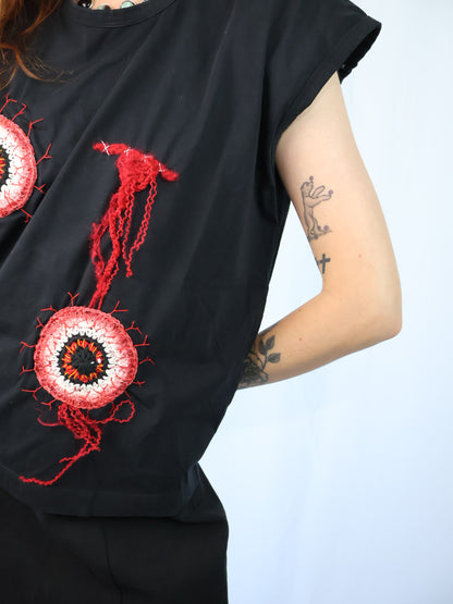 My Eyes are Bl0odshot Upcycled Top