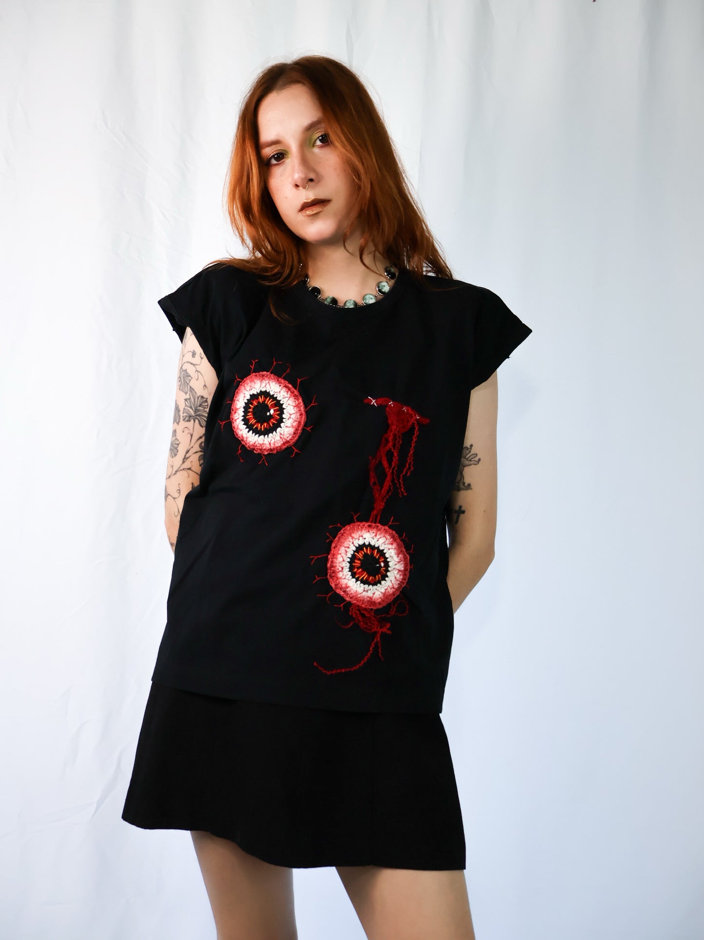 My Eyes are Bl0odshot Upcycled Top