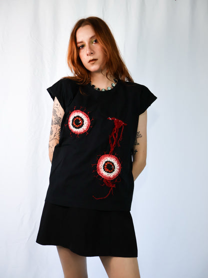 My Eyes are Bl0odshot Upcycled Top