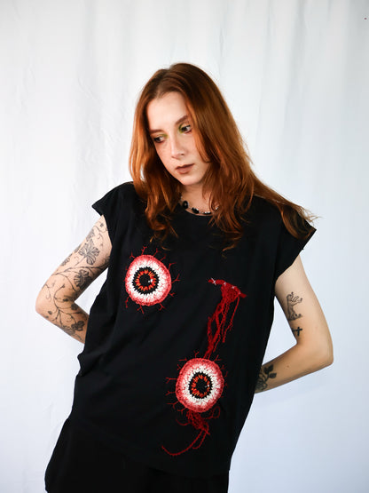 My Eyes are Bl0odshot Upcycled Top