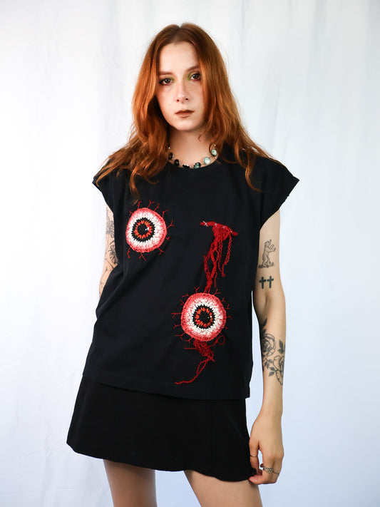 My Eyes are Bl0odshot Upcycled Top