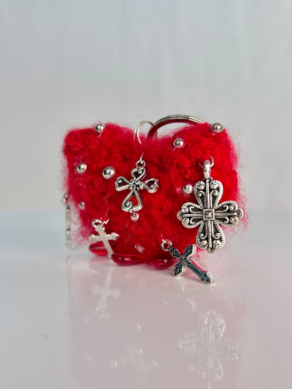 Cross Heart Keychain