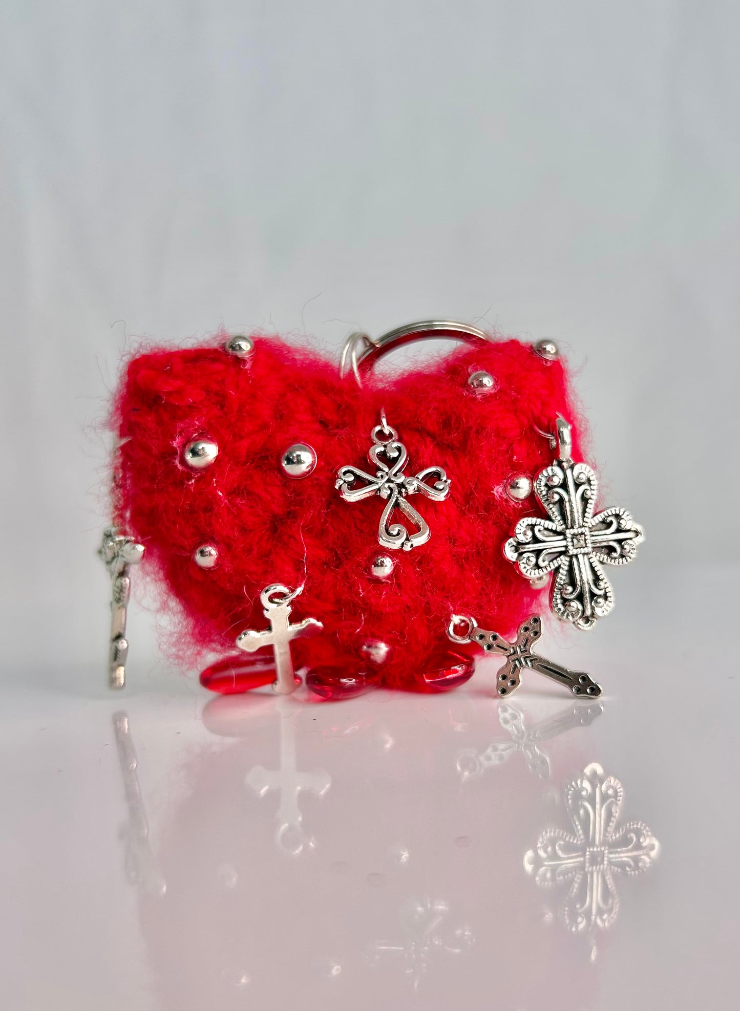 Cross Heart Keychain